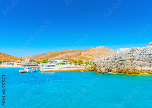 Fototapeta Naklejka Na Ścianę i Meble -  arrival at Pserimos pictorial island in Greece
