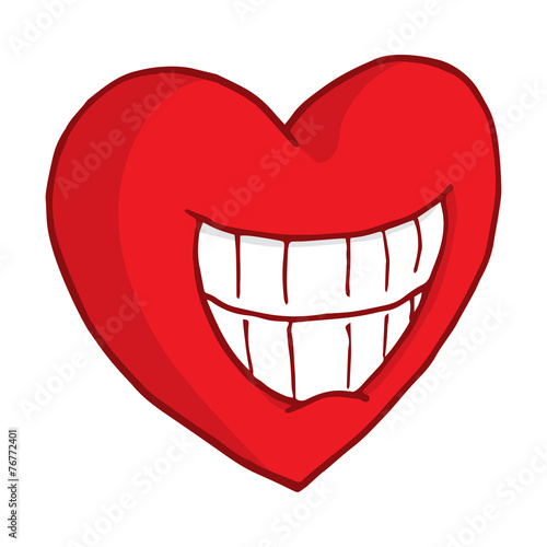 Smiling heart showing teeth