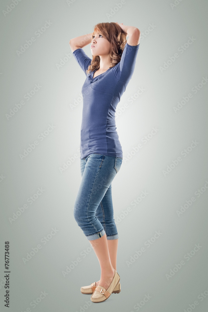Excited Asian young girl Excited Asian young girl