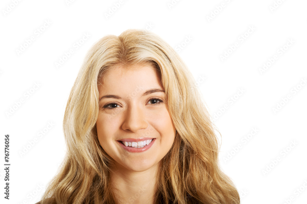Portrait of smiling young caucasian woman Portrait of smiling young caucasian woman