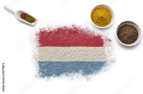 Spices forming the flag of Luxembourg.(series)