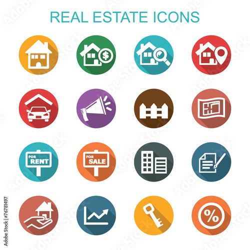 real estate long shadow icons