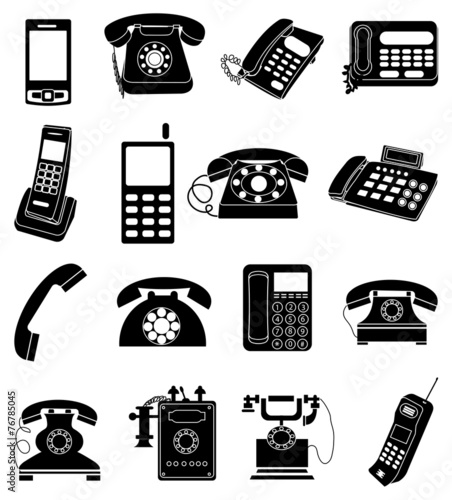 Telephone icons set