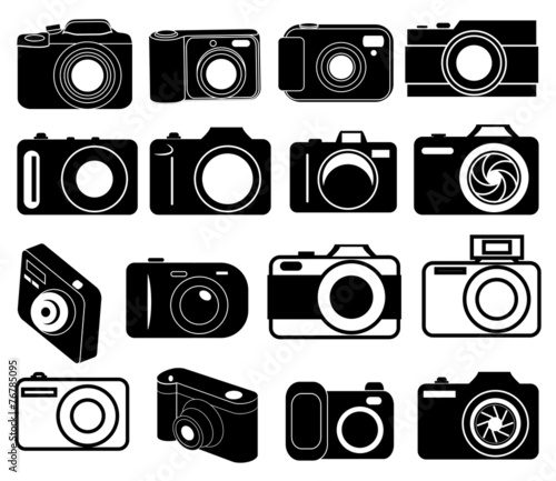 Digital camera icons set