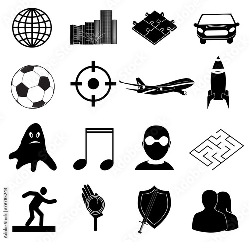 Game genre icons set