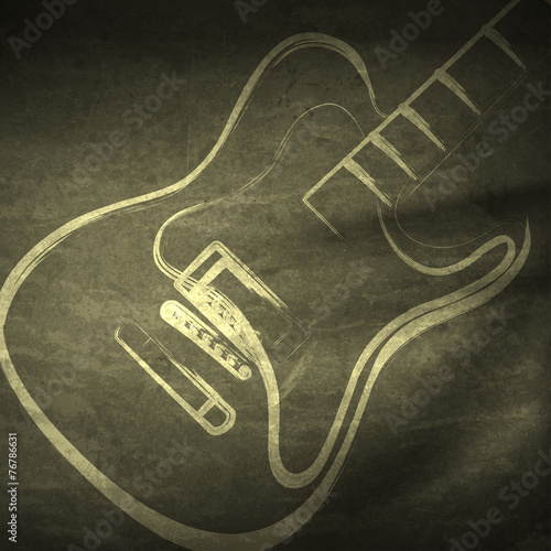 Vector grunge guitar, grunge music   easy editable