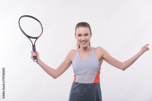 Tennis woman player with racket © Viacheslav Yakobchuk