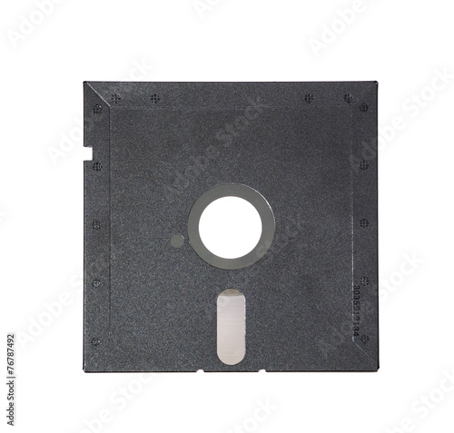 Old diskette 5-25 inches on white background.