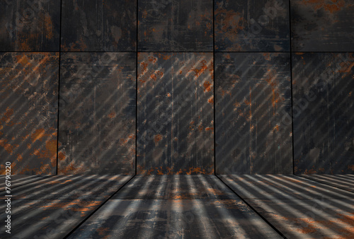 Dark Grungy Rusty Metal Room