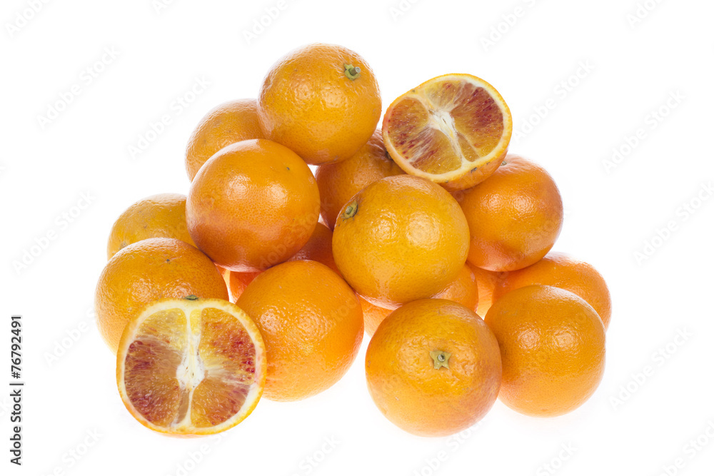 Red sicilian oranges isolated on white Red sicilian oranges isolated on white