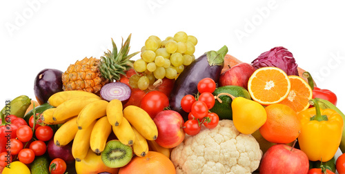 fruit and vegetable isolated on white background