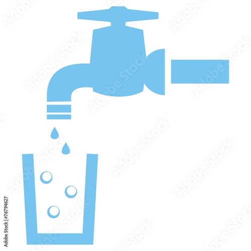faucet - blue bubbles