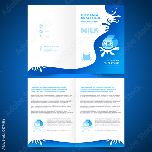 booklet catalog brochure folder milk liquid drops splash