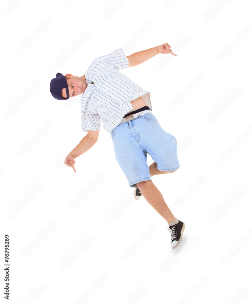 Teenager dancing break dance in action Teenager dancing break dance in action