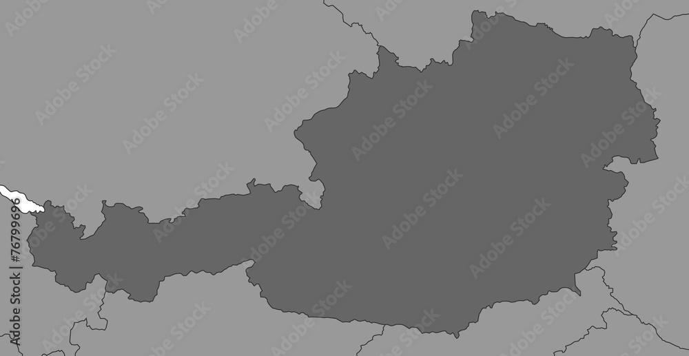 Österreich & Nachbarländer in Grau Adobe Stock