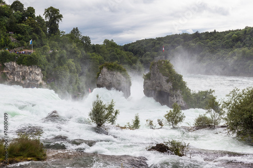Waterfall on rhine river