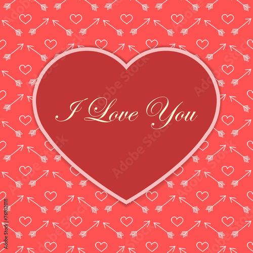 Valentine card with red heart