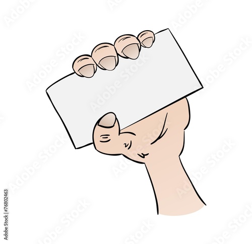 hand holding blank paper