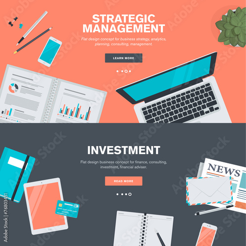 cFlat design concepts for strategic management and investment.