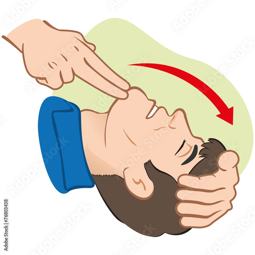 First Aid resuscitation (CPR), clearing breathing, positioning