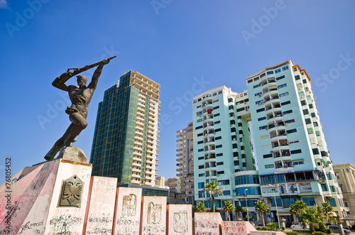 Canvastavla Monument of Partisan in Durres, Albania