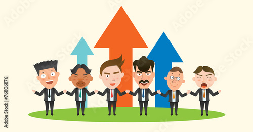 Business corporation teamwork concept flat character
