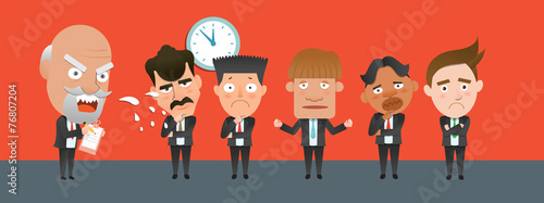 Business corporation Scolding concept flat character