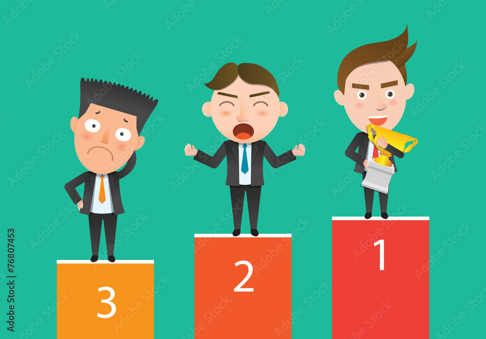 Business corporation competition concept flat character