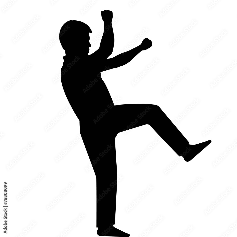 Silhouette man falling down, vector format Silhouette man falling down, vector format