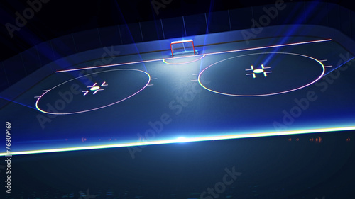 Canvas Print Hockey ice rink and goal