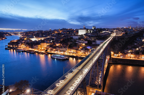 City of Porto at Night in Portugal