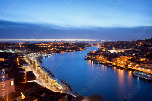 Porto and Gaia at Dusk in Portugal