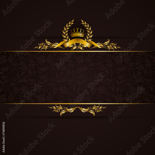 Elegant golden frame banner photo