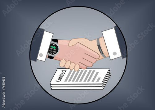 Mobile payment by business partners over contract negotiation