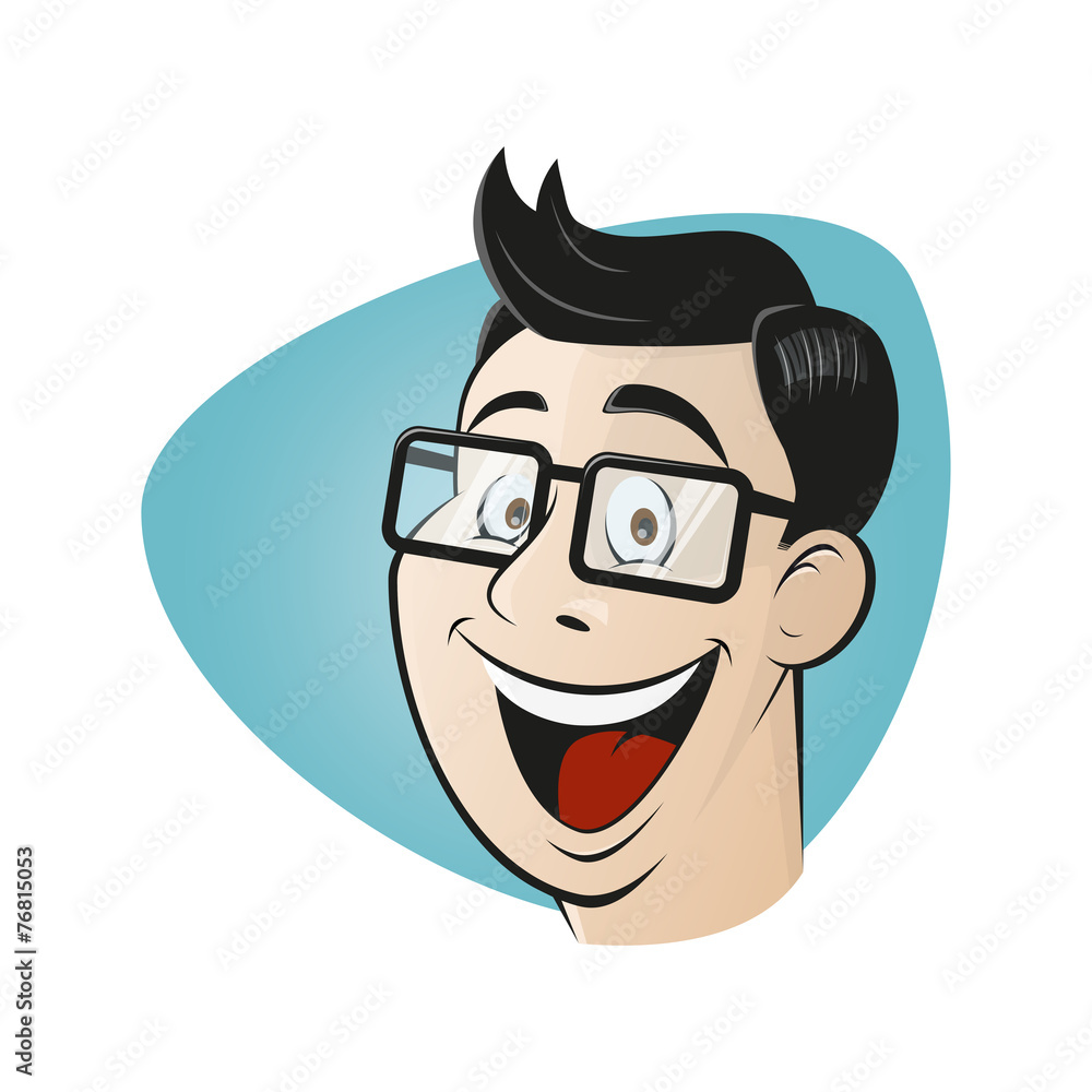 cartoon mann nerd brille lustig Stock Vector | Adobe Stock