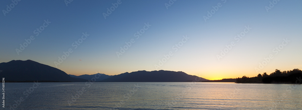 Beautiful Lake Brunner at Sunset , South Island, New Zealand