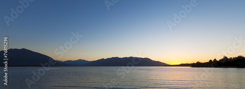 Beautiful Lake Brunner at Sunset , South Island, New Zealand photo