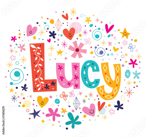 Lucy female name decorative lettering type design