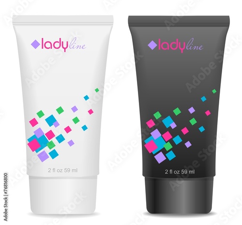 Black and white tubes. Bright colorful design