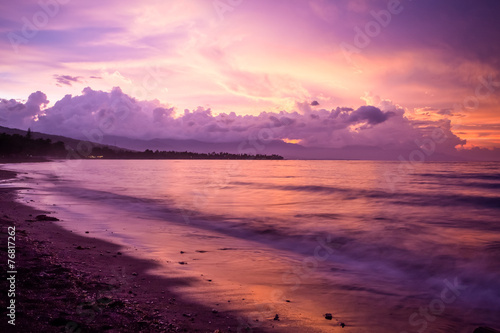 Vibrant tropical sunset at Bali indonesia