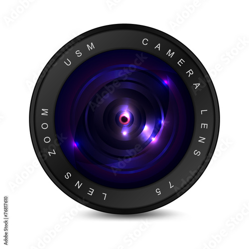 Lens on a white background