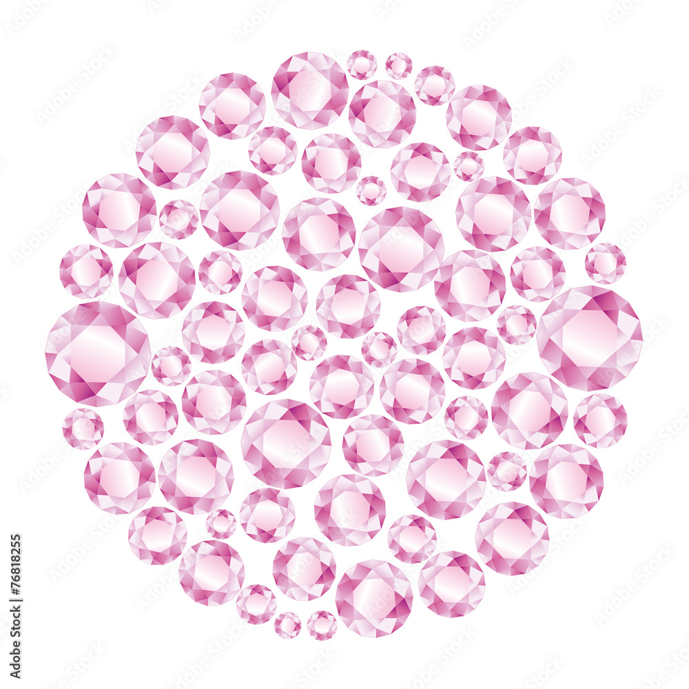 Obraz premium Circle of pink diamonds
