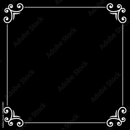Retro Silent Movie Calligraphic Frame on Black Screen. Vector