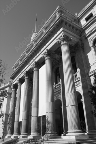 Madrid Stock Exchange. Black and white.