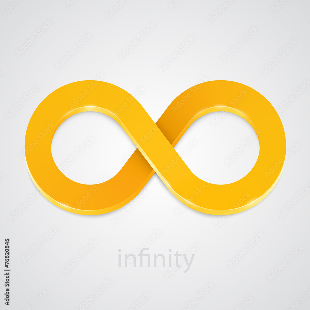 Abstract infinity gold sign. Vector Abstract infinity gold sign. Vector