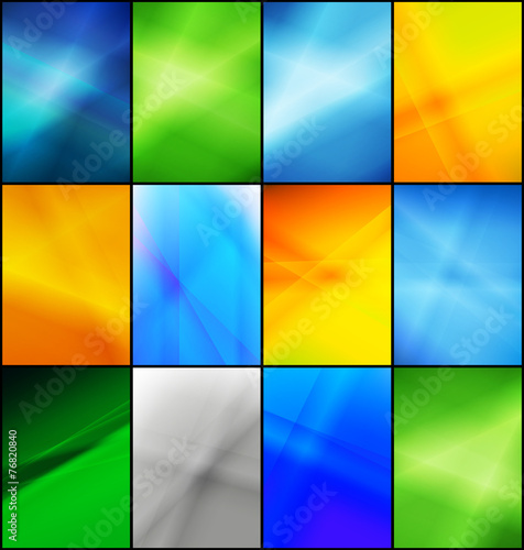 Set of abstract digital backgrounds, a4 size page covers.