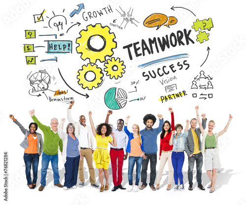 Teamwork Team Together Collaboration Celebration Success Concept