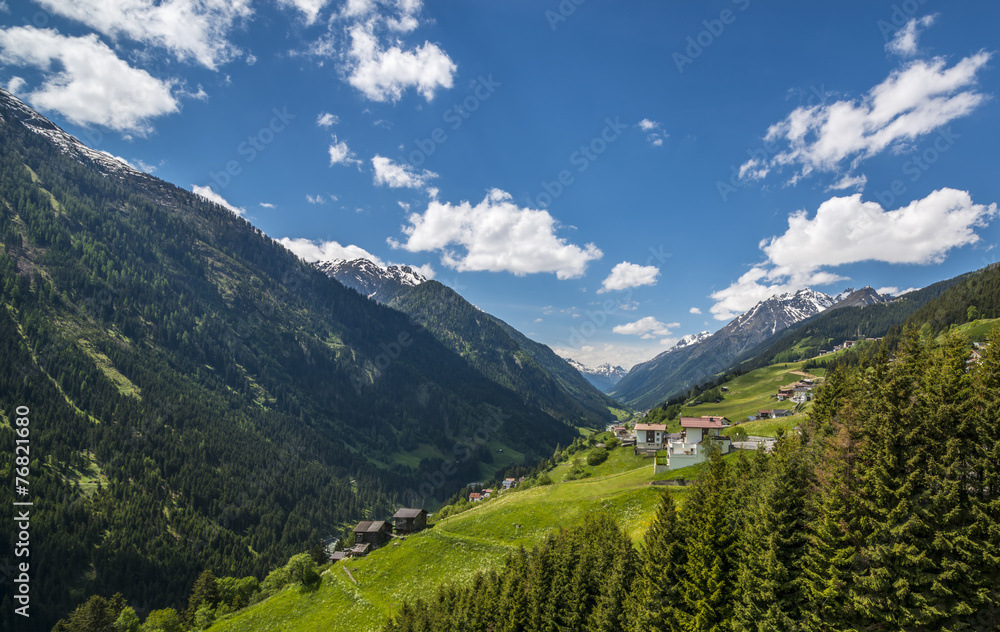 View of the Paznaun Valley in Tirol (Austria)
