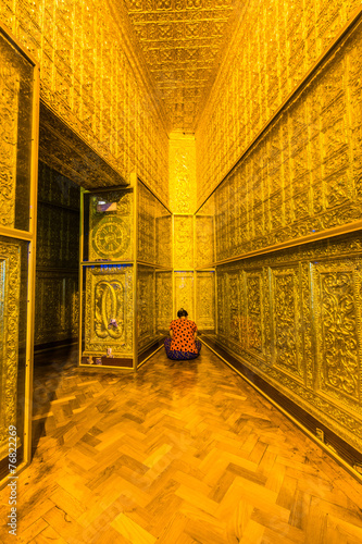 Praying place inside the church at Bo Ta Tuang Paya in Yangon photo