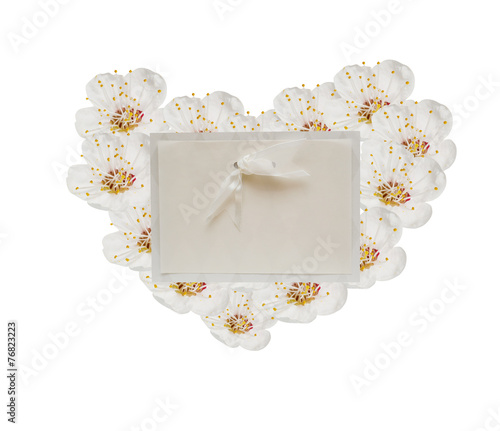 Fototapeta Naklejka Na Ścianę i Meble -  greeting card with spring flowers in the shape of heart, valenti